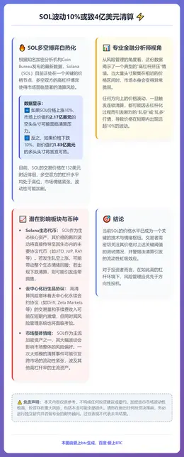 SOL波动10%或致4亿美元清算