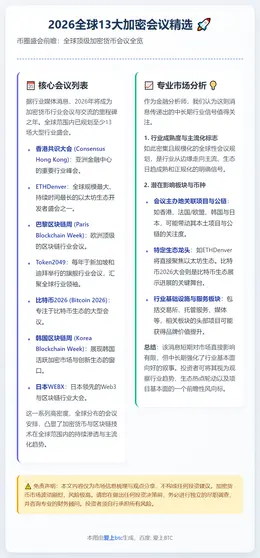2026全球13大加密会议精选