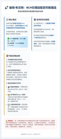 彼得·布兰特：BCH引领加密货币新潮流