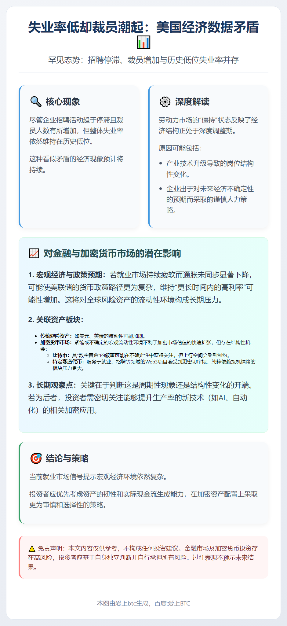 失业率低却裁员潮起：美国经济数据矛盾