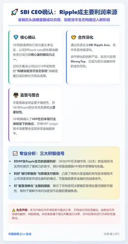 SBI CEO：Ripple成主要利润来源