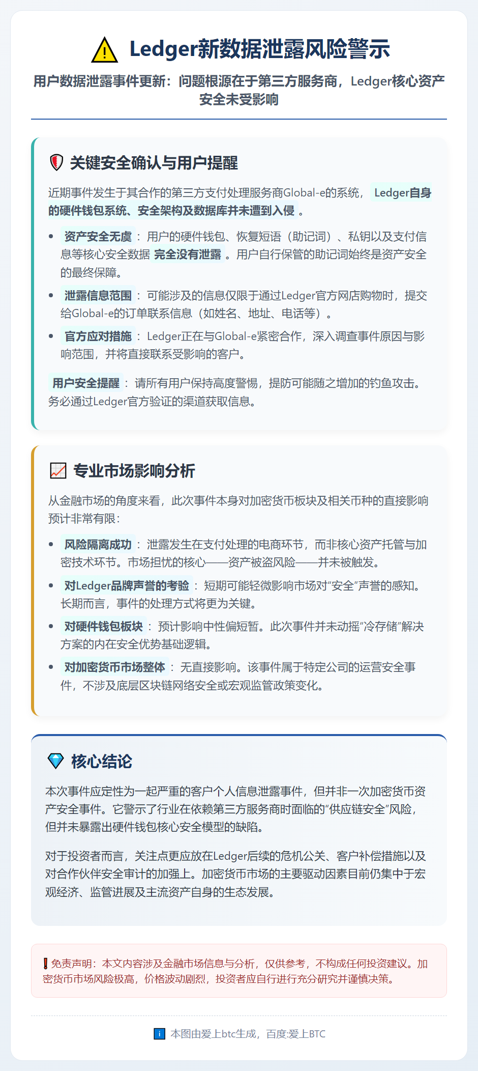 Ledger新数据泄露风险警示