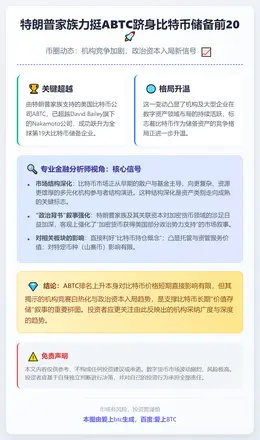 特朗普家族力挺ABTC跻身比特币储备前20