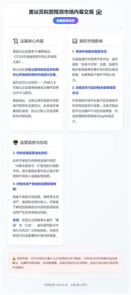 美议员拟禁预测市场内幕交易