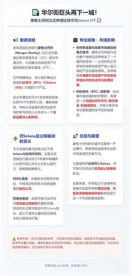 摩根士丹利申请比特币、Solana ETF