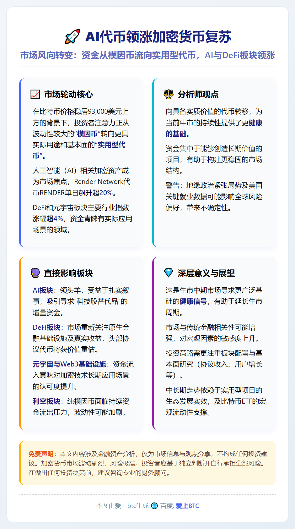 AI代币领涨加密货币复苏