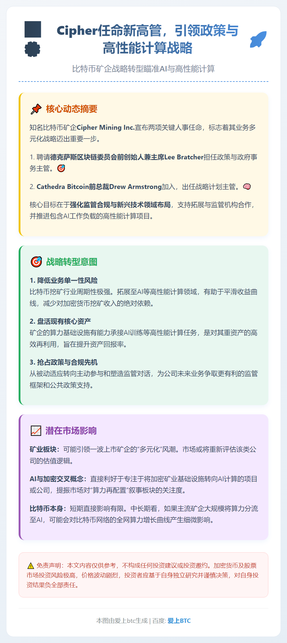 Cipher任命新高管，引领政策与高性能计算战略