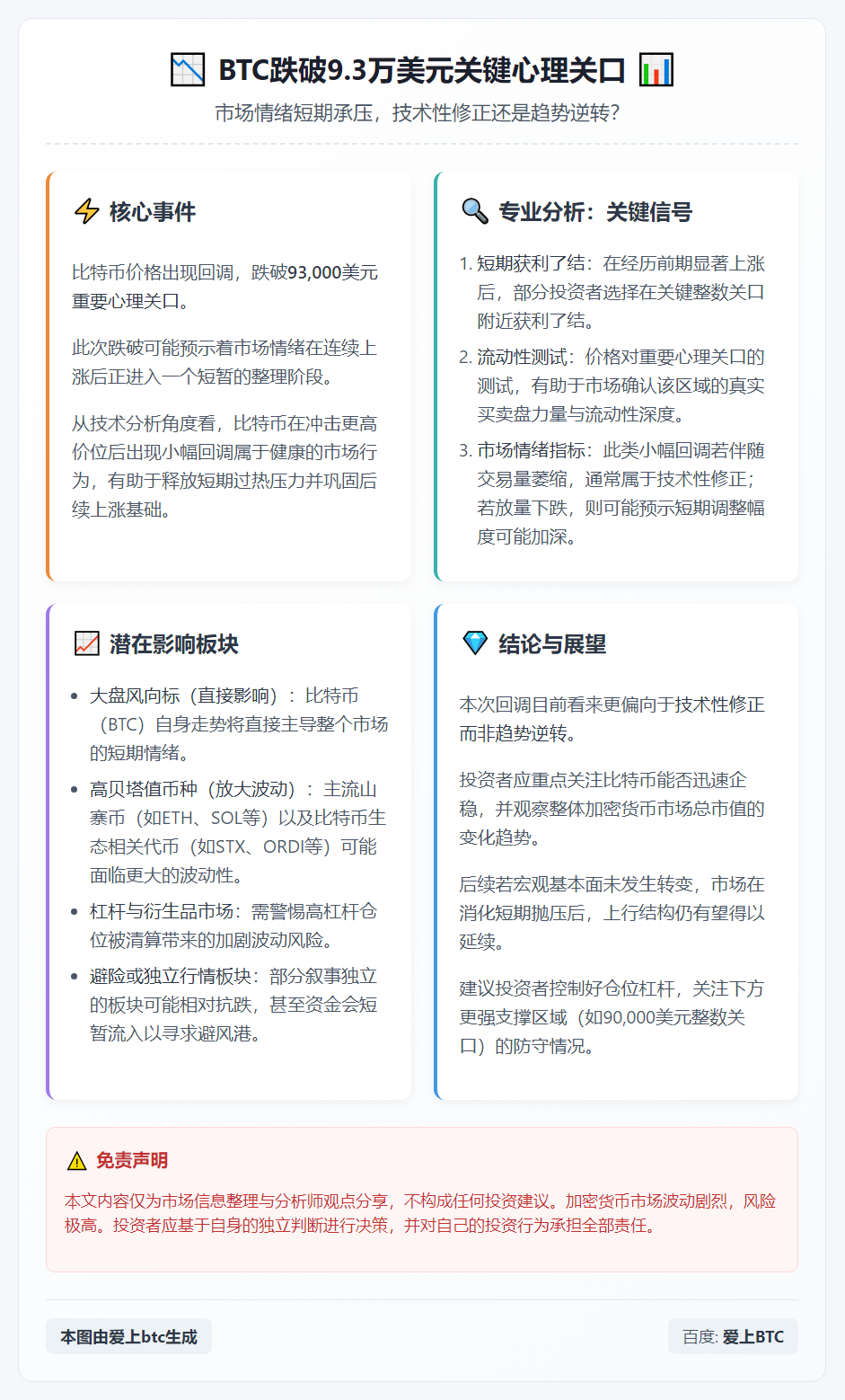 BTC跌破9.3万美元