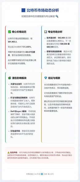 比特币跌破9.2万美元，24小时跌超2%