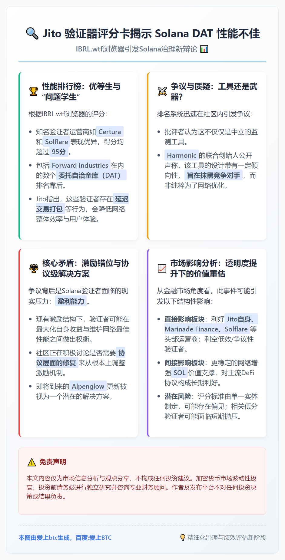 Jito 验证器评分卡揭示 Solana DAT 性能不佳