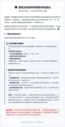 最高法院或判特朗普关税违法