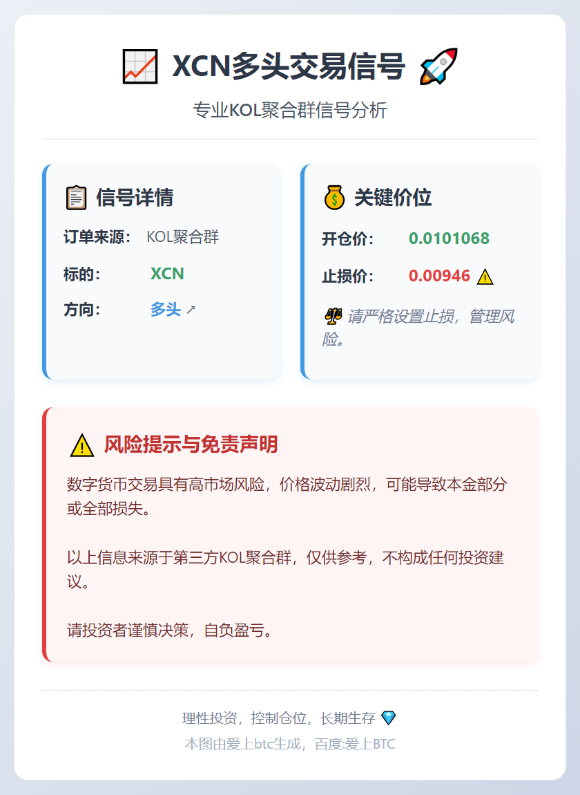 2026-01-08 05:01:27 XCN多头交易信号