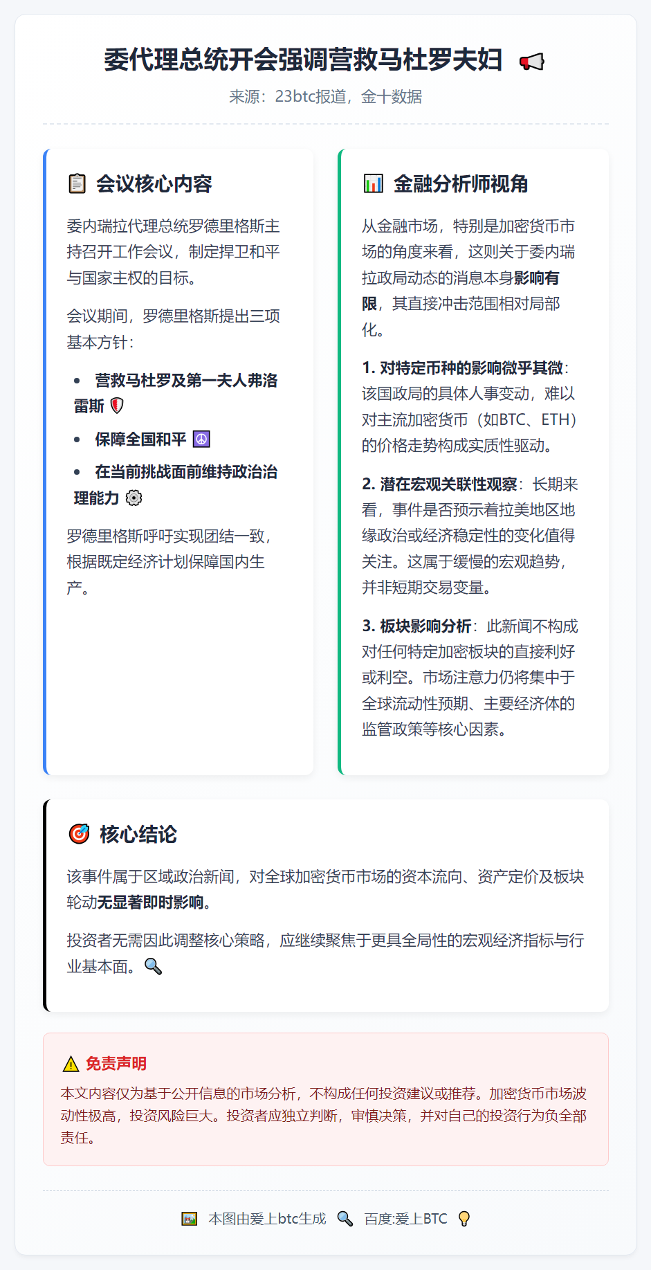 委代理总统开会强调营救马杜罗夫妇