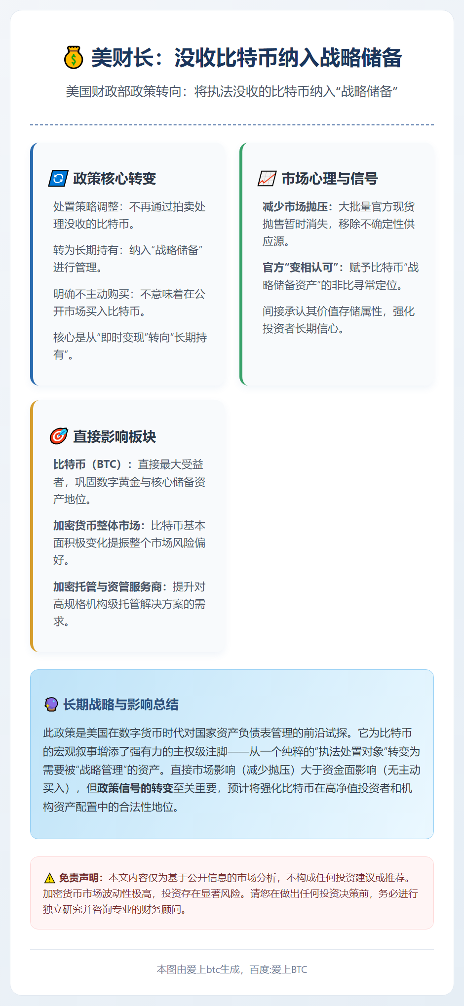 美财长：没收比特币纳入战略储备