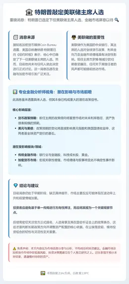 特朗普敲定美联储主席人选