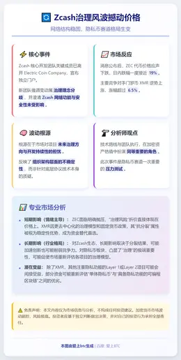 Zcash治理风波撼动价格，网络结构稳固