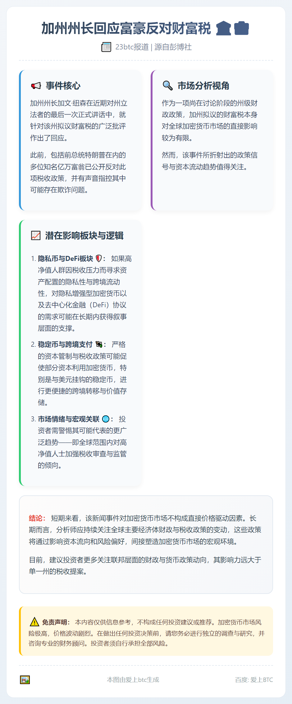 加州州长回应富豪反对财富税