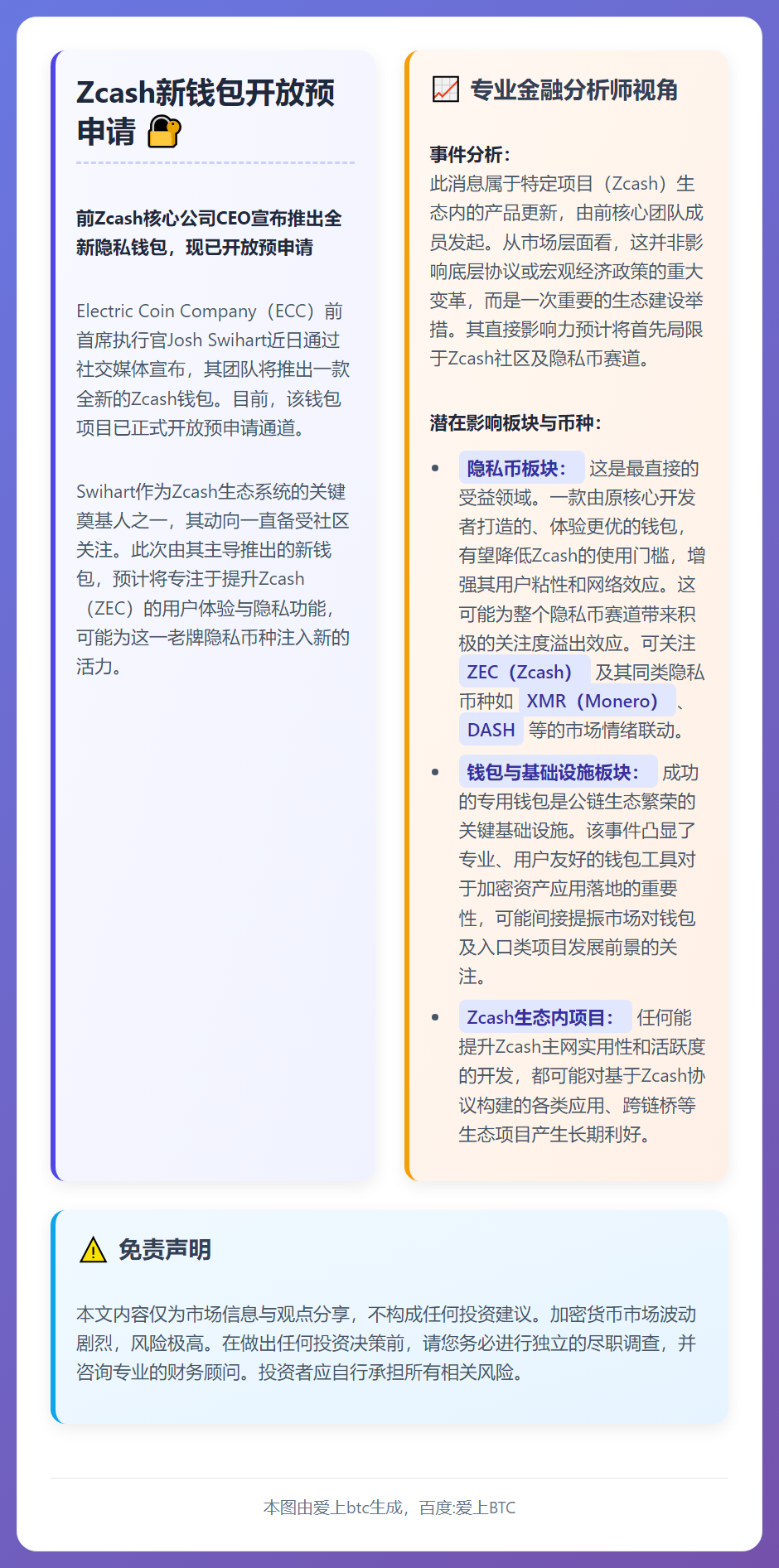 Zcash新钱包开放预申请