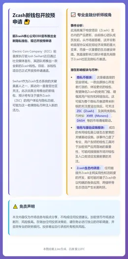 Zcash新钱包开放预申请