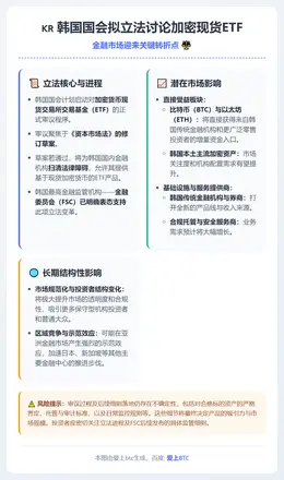 韩国国会拟立法讨论加密现货ETF