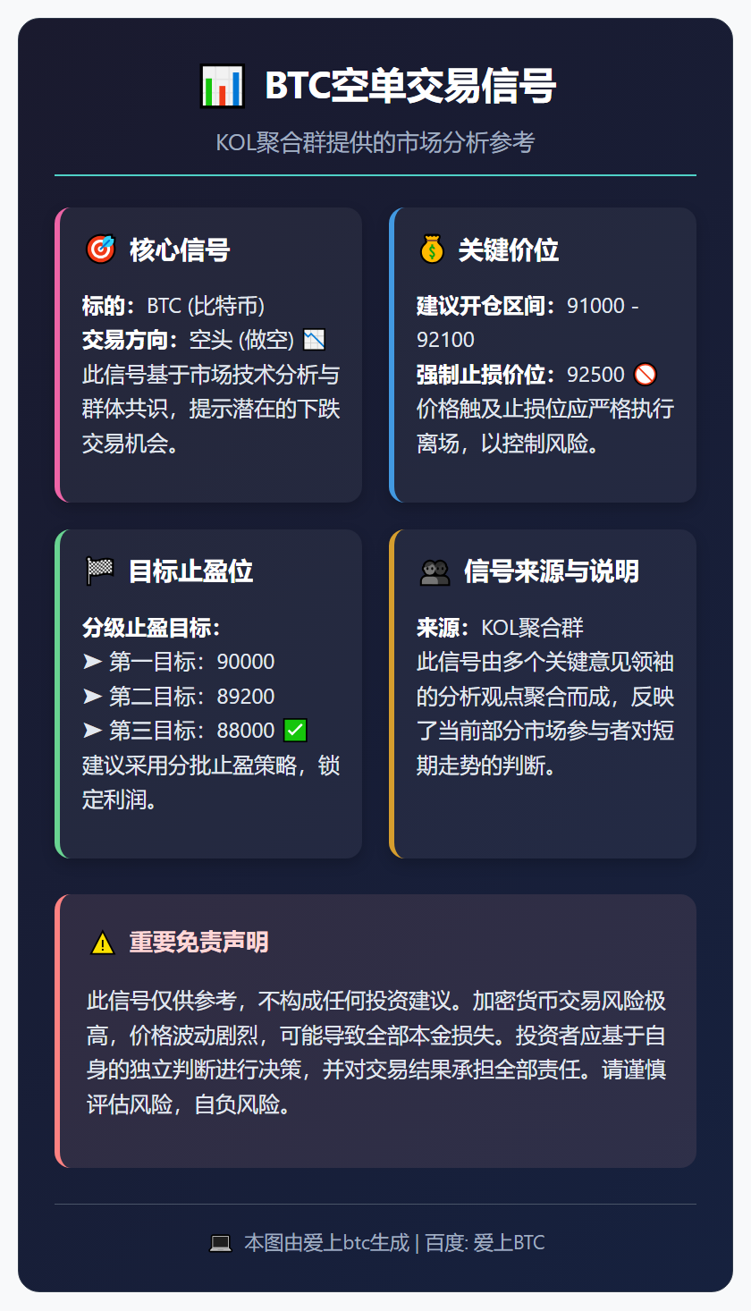 BTC空单交易信号