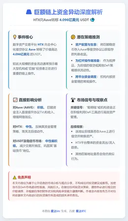HTX向Aave转移4.1亿美元USDT