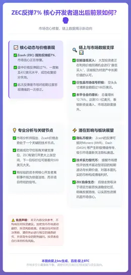 ZEC反弹7% 核心开发者退出后前景如何？