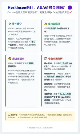 Hoskinson退社，ADA价格会跌吗？