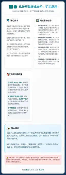 比特币跌破成本价，矿工承压