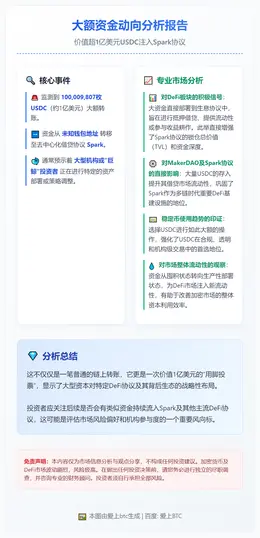 Circle向Spark转移1亿美元USDC