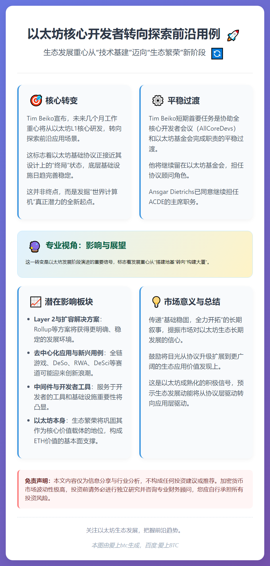 以太坊核心开发者转向探索前沿用例