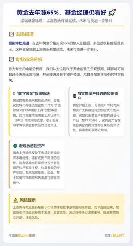 黄金去年涨65%，基金经理仍看好