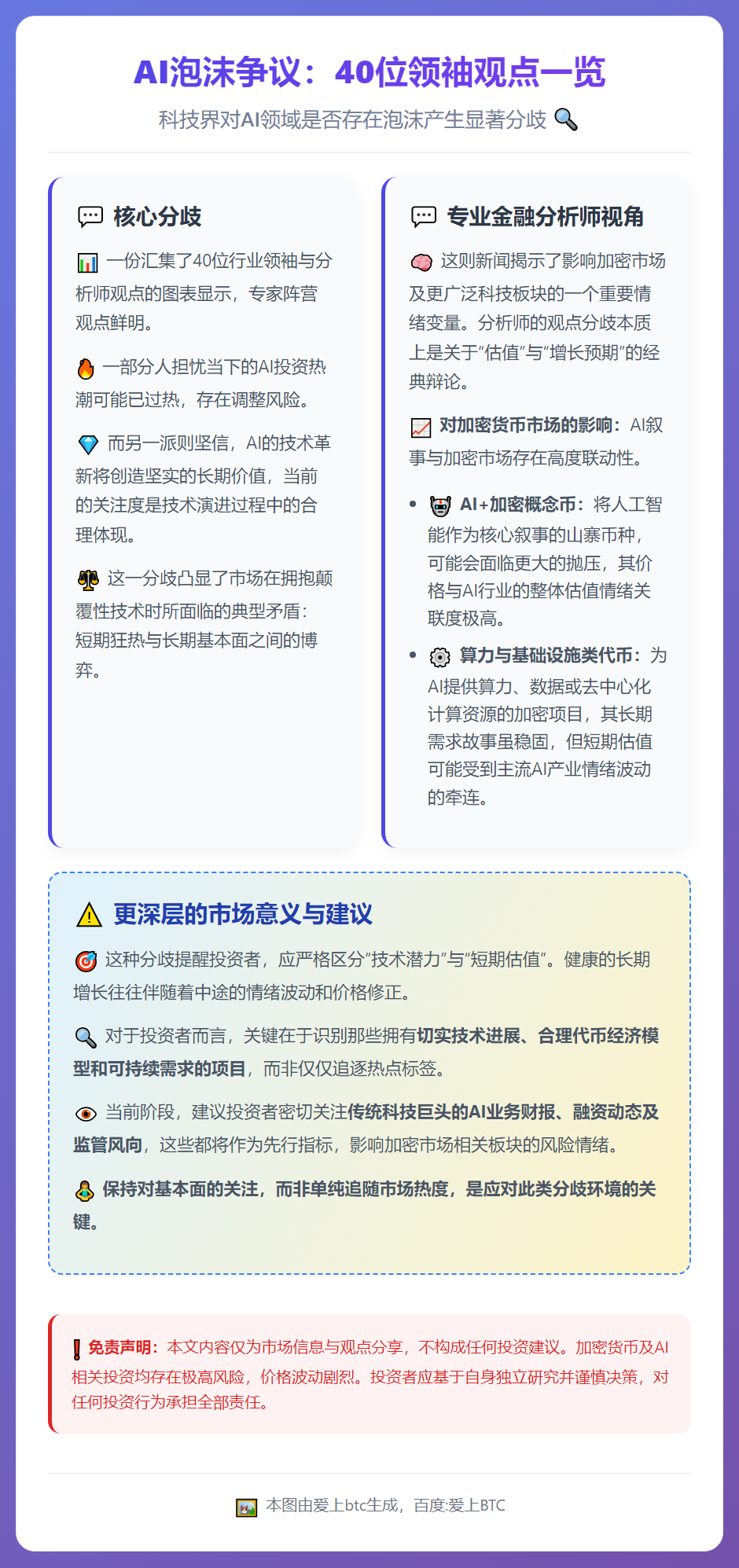 AI泡沫争议：40位领袖观点一览