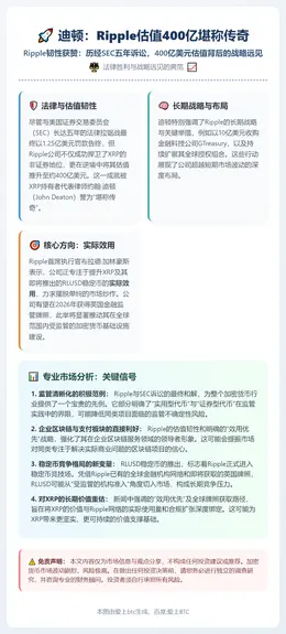 迪顿：Ripple估值400亿堪称传奇