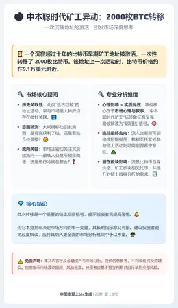 中本聪时代矿工转移2000枚比特币