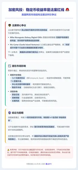 加密风投：稳定币收益率是法案红线