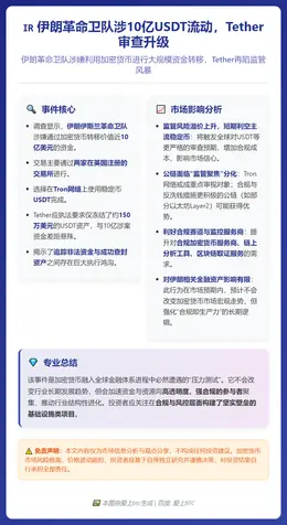 伊朗革命卫队涉10亿USDT流动，Tether审查升级