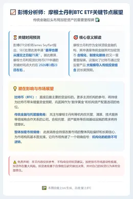 彭博分析师：美SEC最快3月23日处理摩根士丹利BTC ET