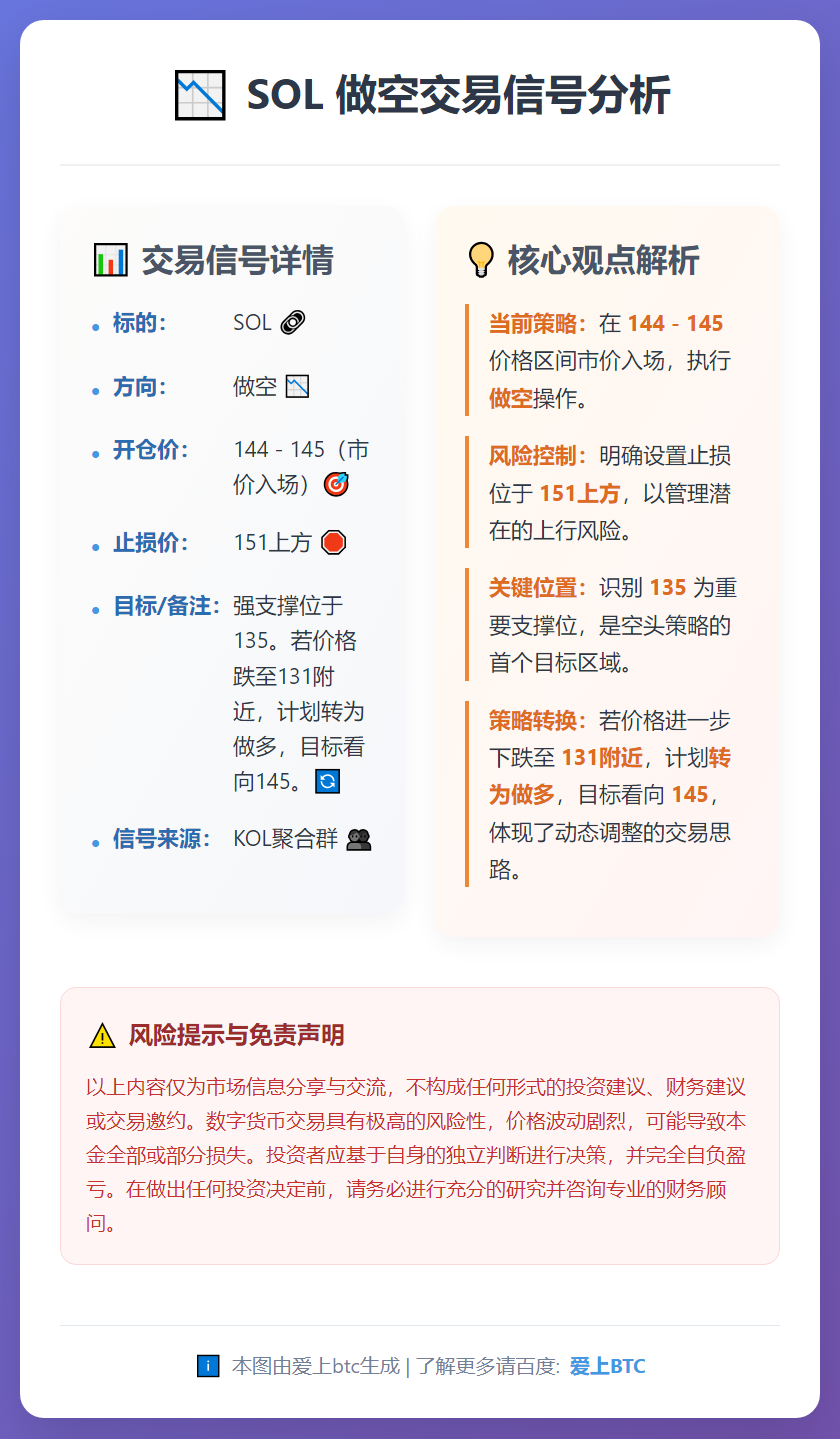 SOL做空交易信号