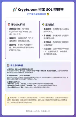 Crypto.com推出SOL空投赛，25万美元奖励等你拿