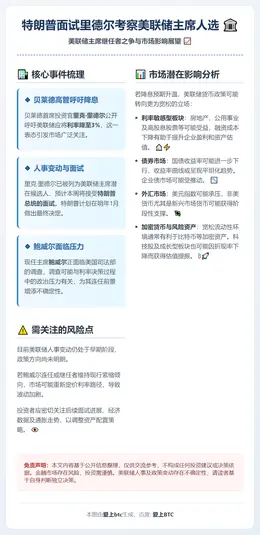 特朗普面试里德尔考察美联储主席人选