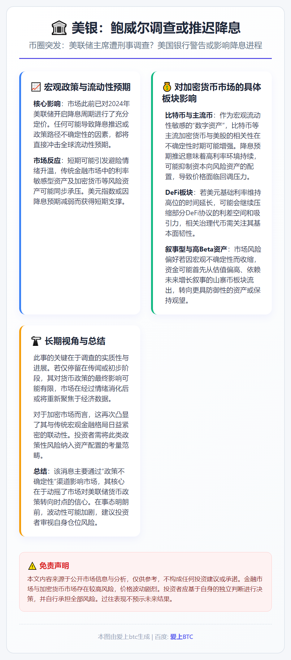 美银：鲍威尔调查或推迟降息