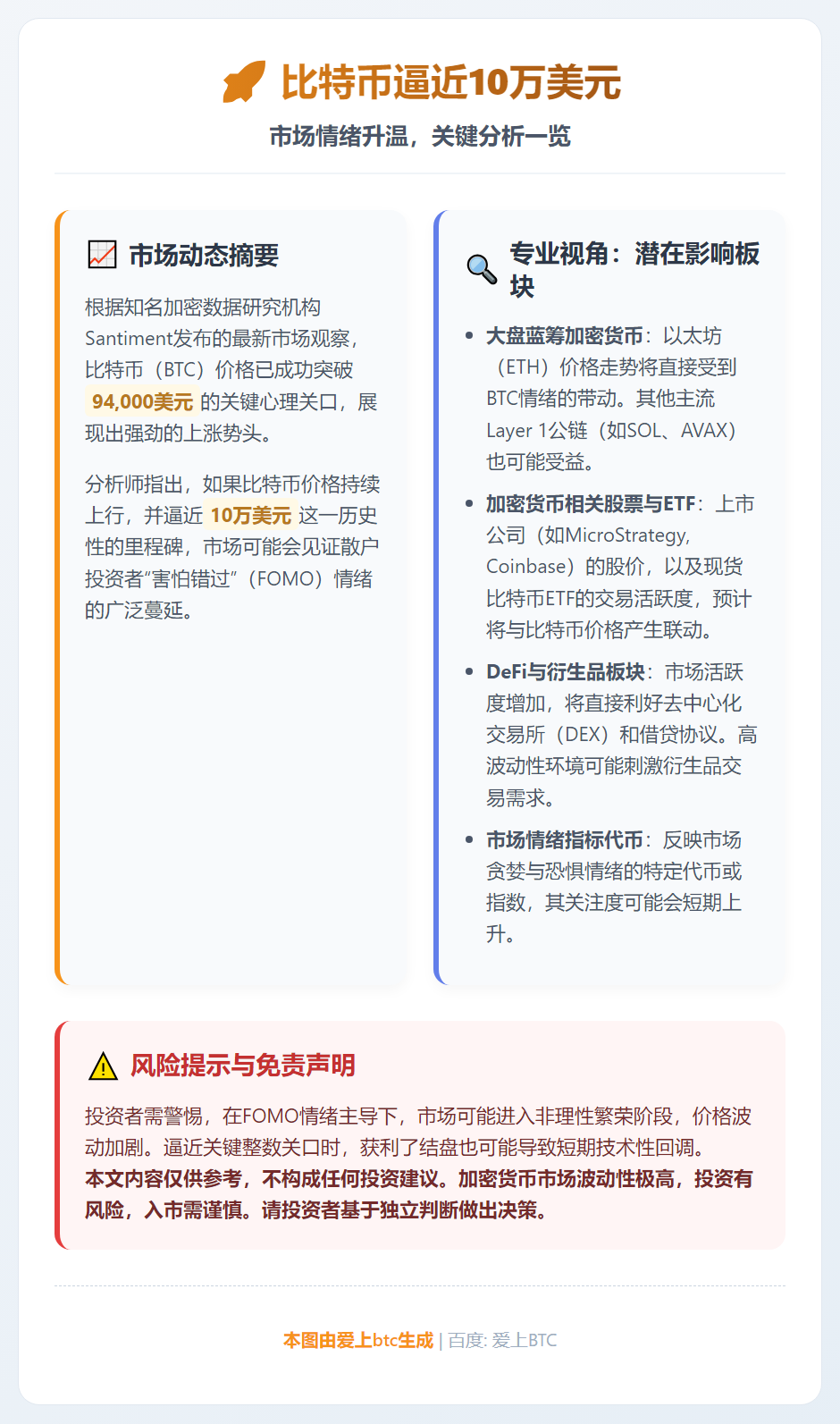 比特币逼近10万美元