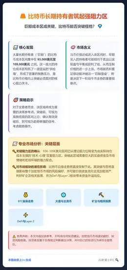 比特币长期持有者筑起9.3万至10.9万美元强阻力区