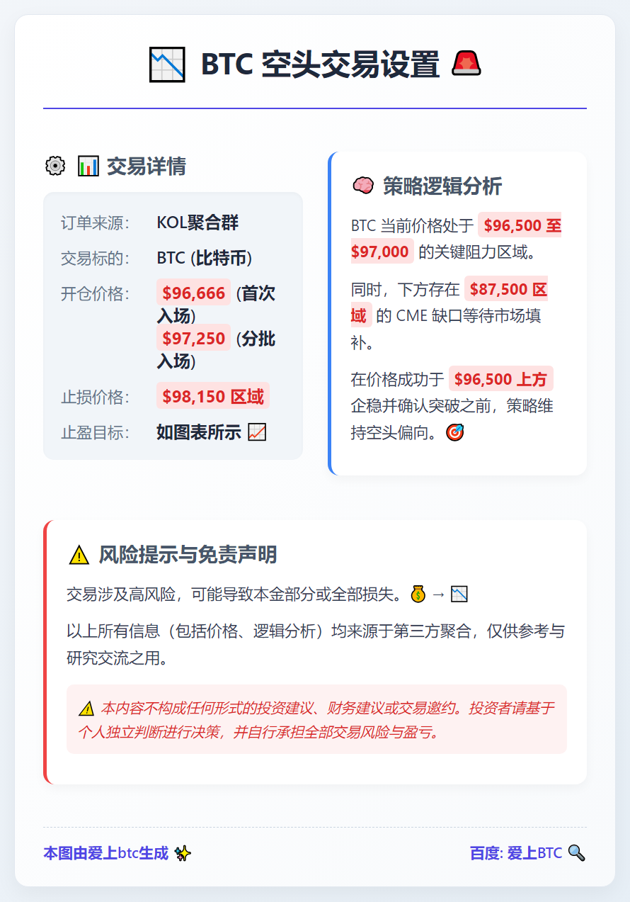 BTC空头交易设置