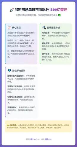 加密市场单日市值飙升1300亿美元