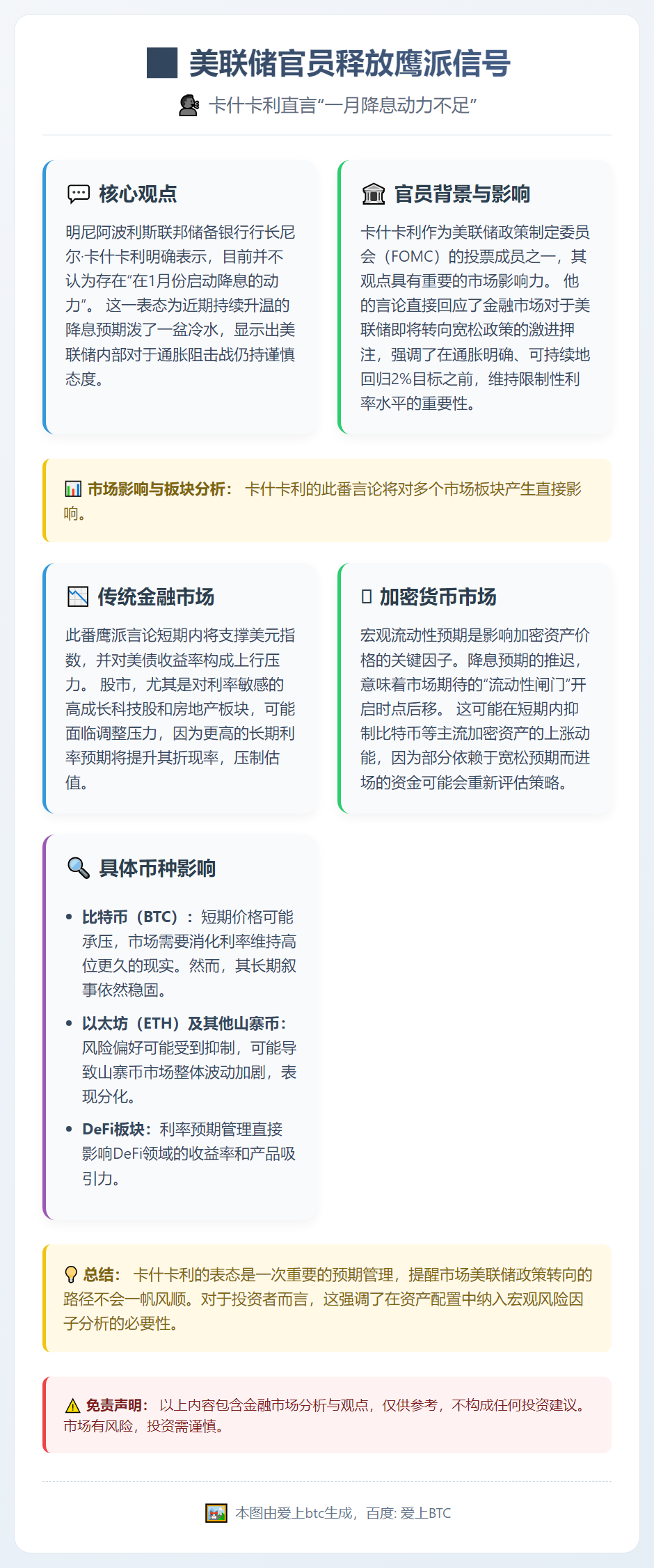 卡什卡利：1月无降息动力