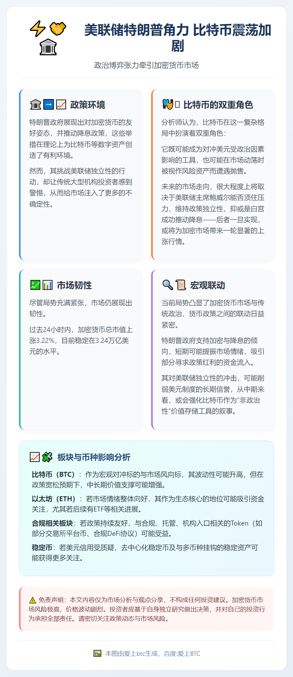 美联储特朗普角力 比特币震荡加剧