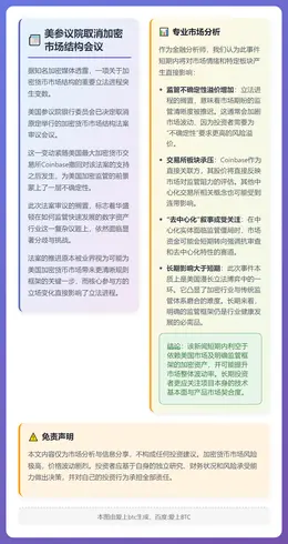 美参议院取消加密市场结构会议