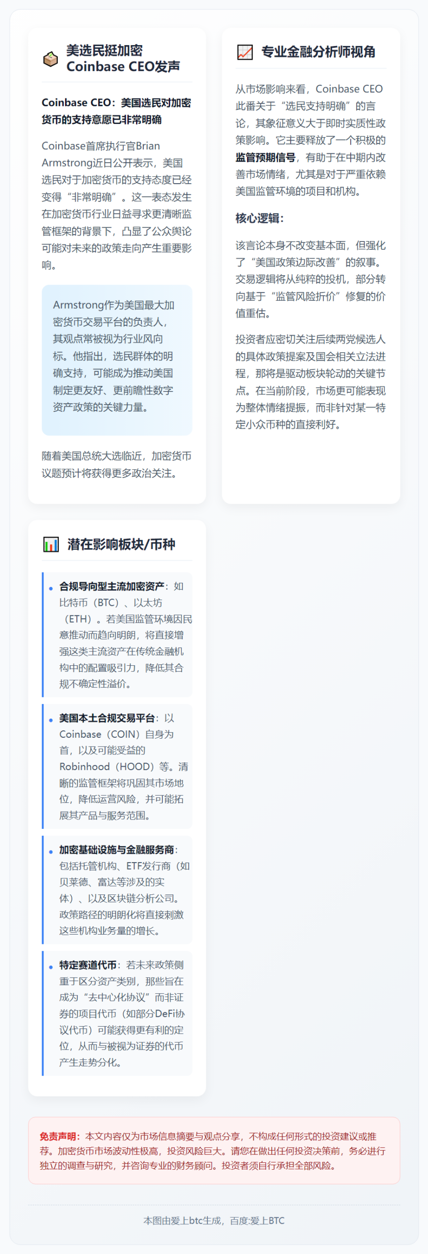 美选民挺加密 CoinbaseCEO发声